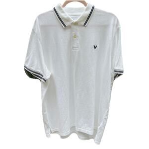 American Eagle Polo Shirt Men’s XL White Super Soft Cotton Standard Fit Casual